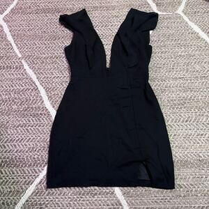 Superdown plunge neck mini dress M